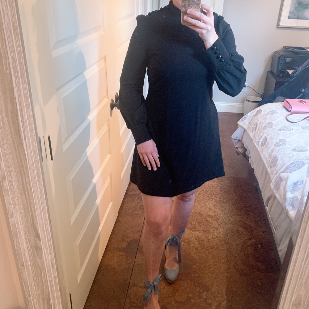 Kate Spade New York Mockneck Ponte Dress, black
